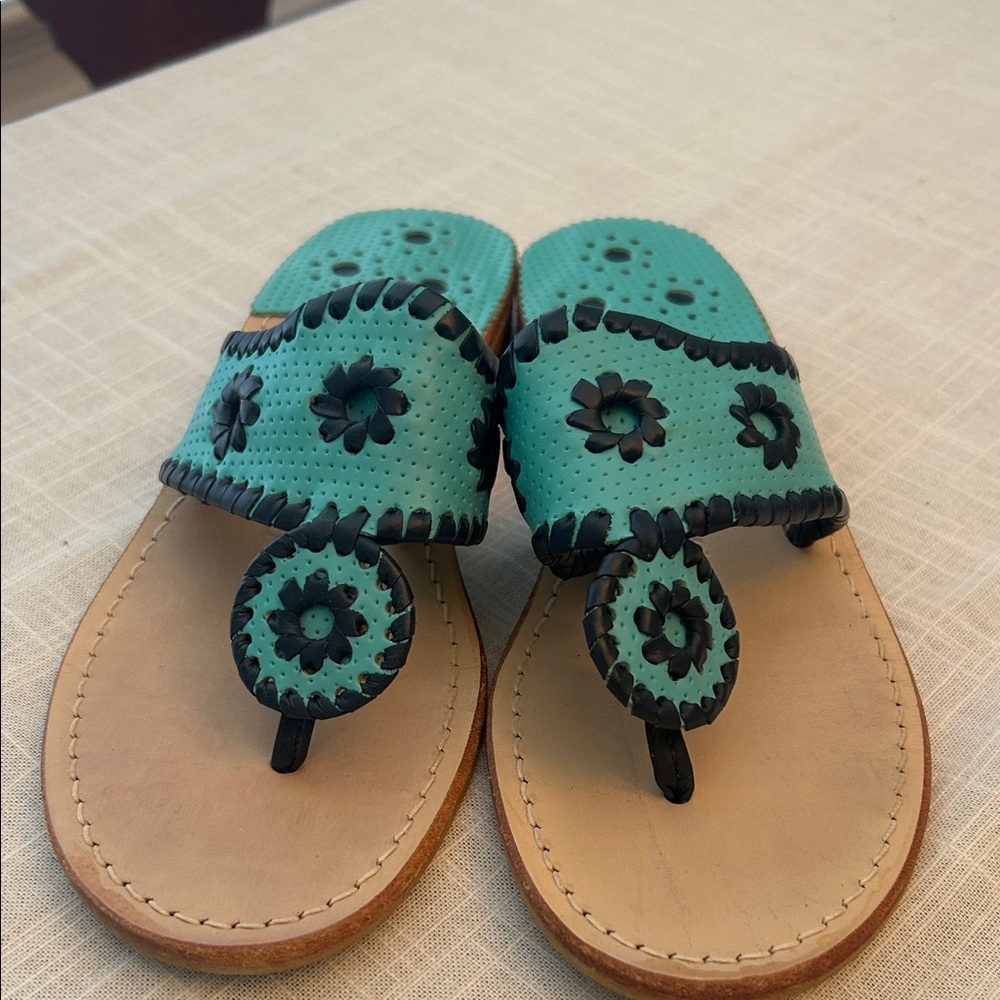 Jack Rogers Teal and Navy Sandals